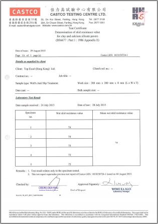 Anti-slip Test report